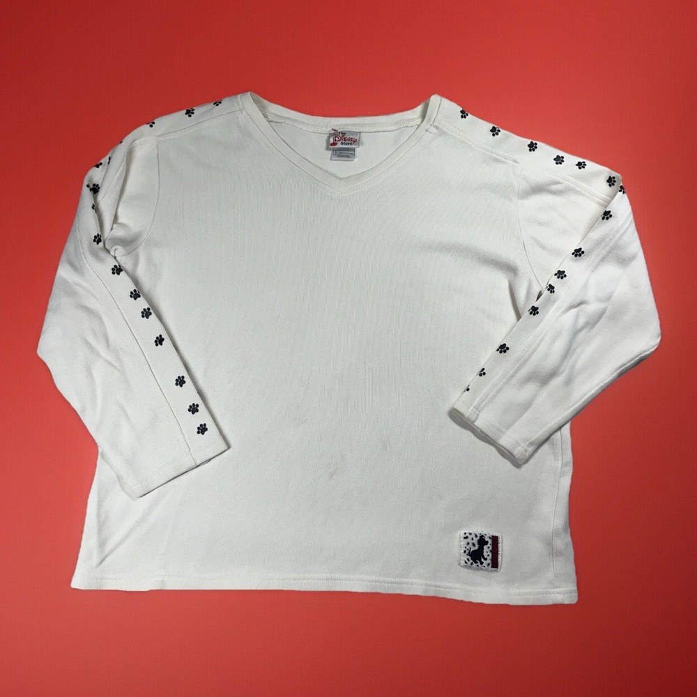 The Disney Store 101 Dalmatians Lightweight Sweatshirt Paw Print Pattern Size L